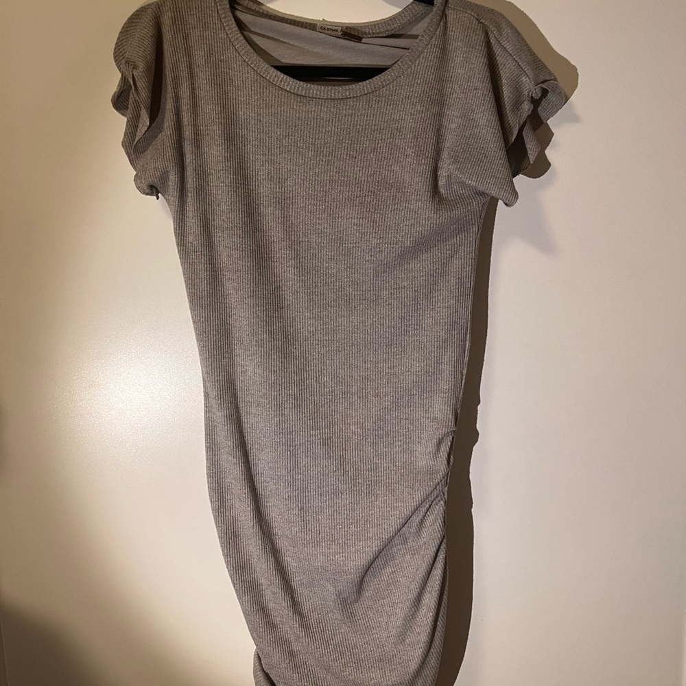 Poof! Gray Knit Dress